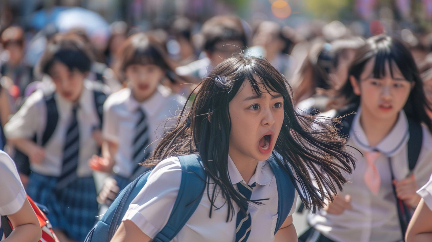 集団パニック　神奈川県　厚木市　2024年01月05日　集団パニック女性　画像