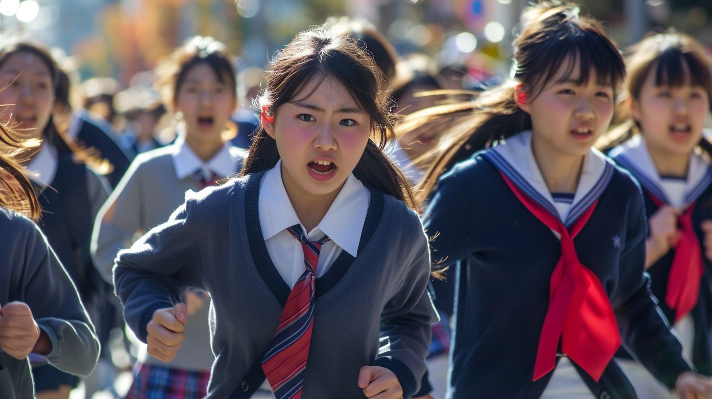 集団パニック　広島県　呉市　2024年01月10日　集団パニック女性　画像