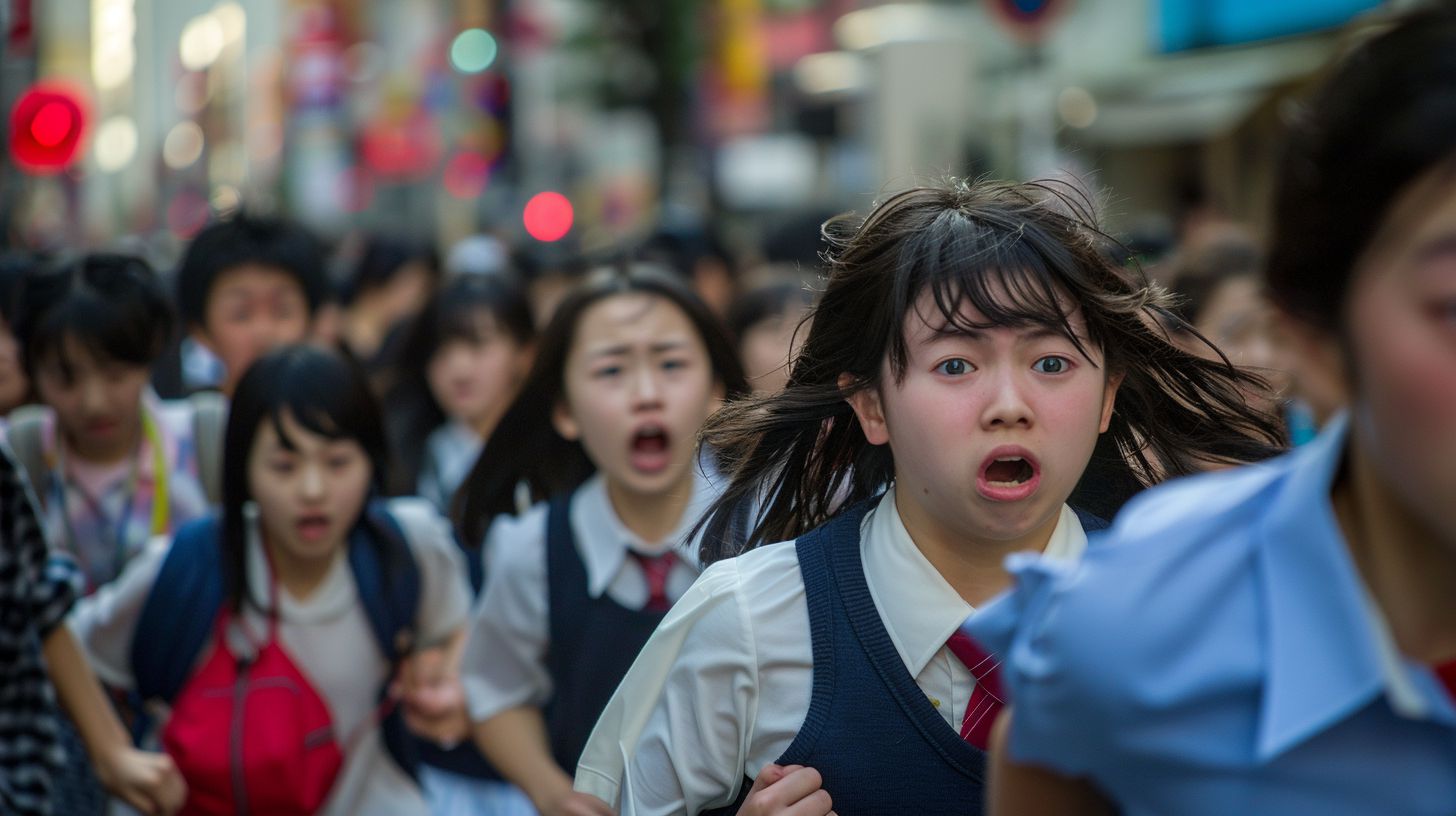 集団パニック　奈良県　天理市　2024年01月16日　集団パニック女性　画像