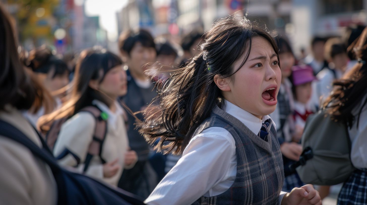 集団パニック 静岡県 御殿場市 2024年02月26日 集団パニック女性 画像