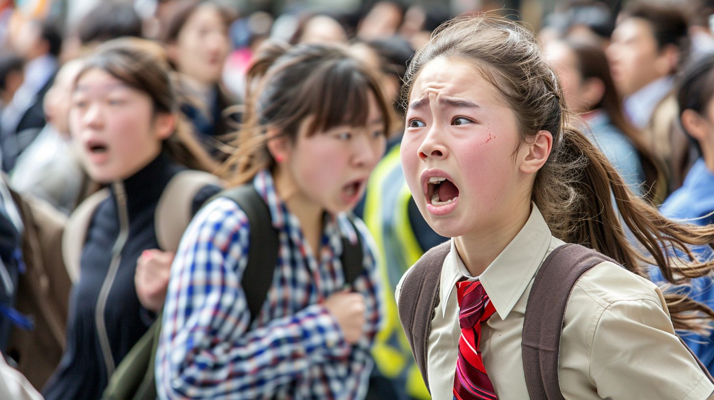 集団パニック　青森県　青森市　2024年03月04日　集団パニック女性　画像