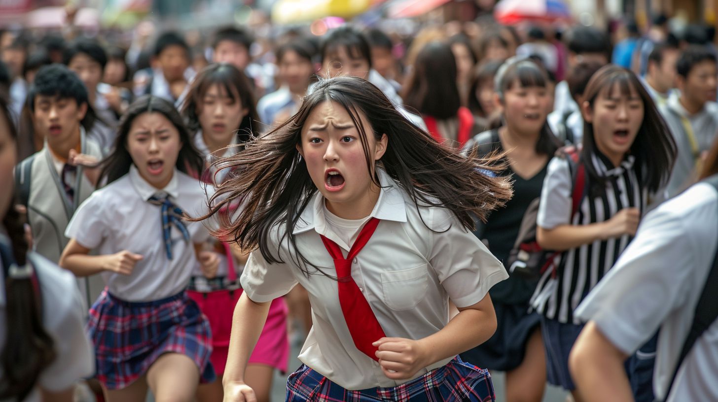 集団パニック 滋賀県 守山市 2024年03月14日 集団パニック女性 画像