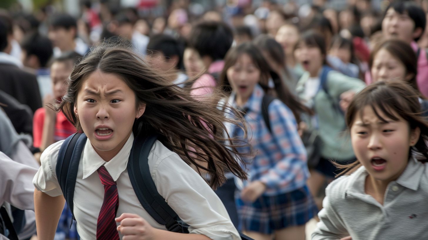 集団パニック　栃木県　大田原市　2024年03月17日　集団パニック女性　画像