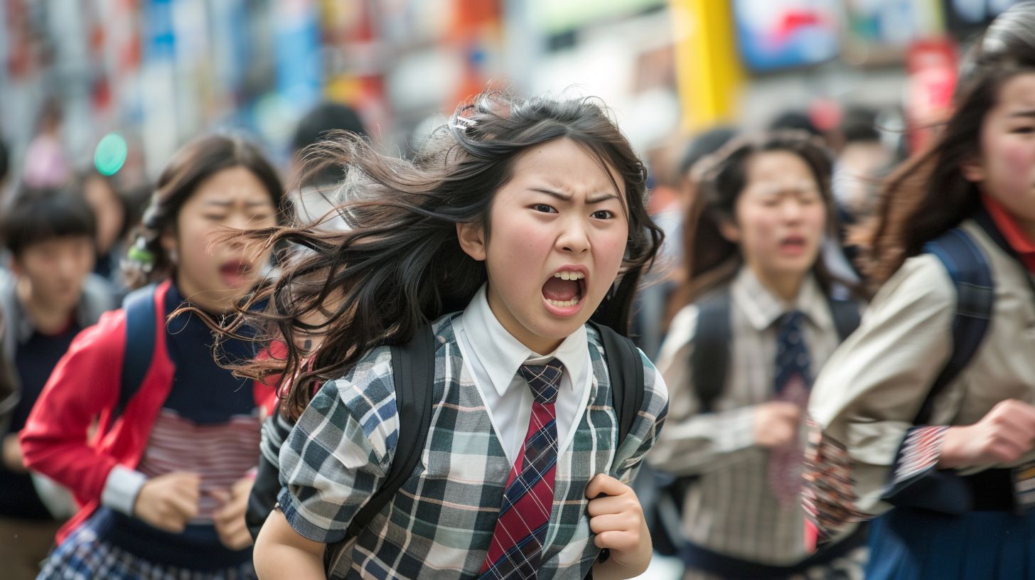集団パニック 長崎県 佐世保市 2024年03月25日 集団パニック女性 画像