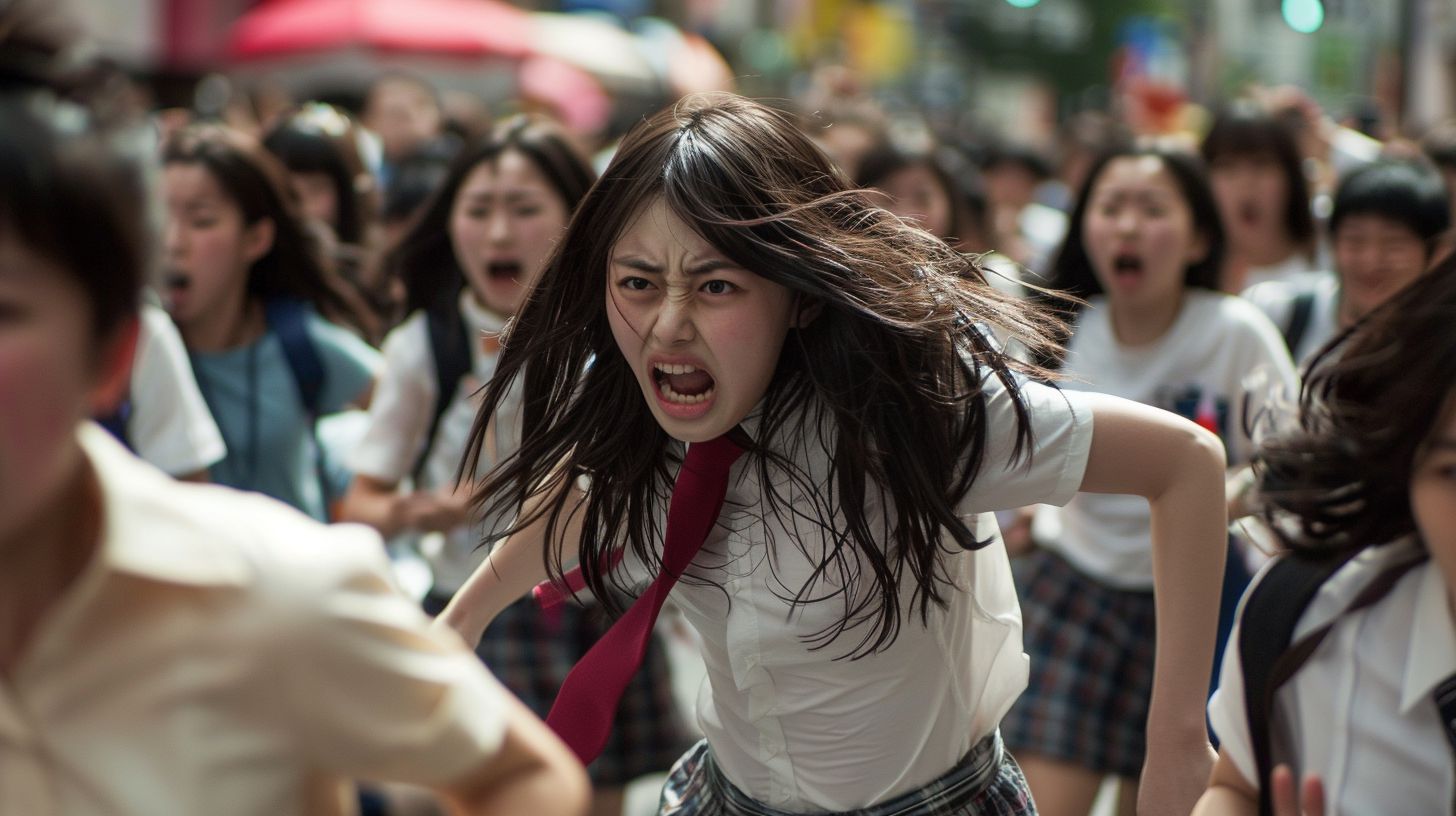 集団パニック　富山県　射水市　2024年03月27日　集団パニック女性　画像