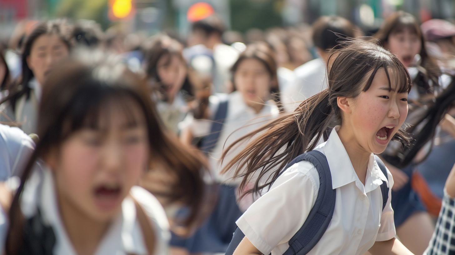 集団パニック　千葉県　銚子市　2024年04月07日　集団パニック女性　画像