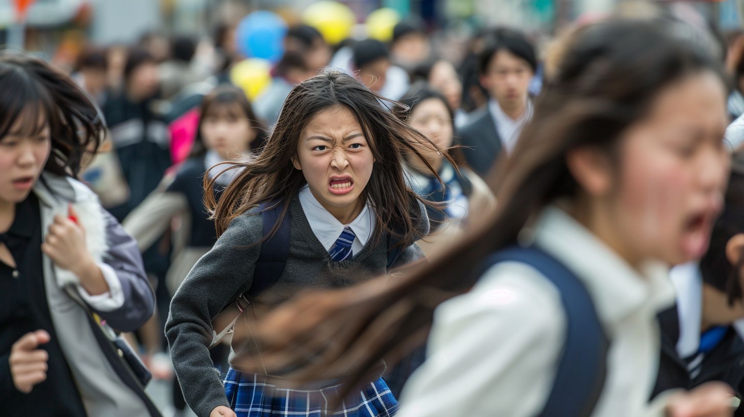 集団パニック　新潟県　長岡市　2024年06月13日　集団パニック女性　画像