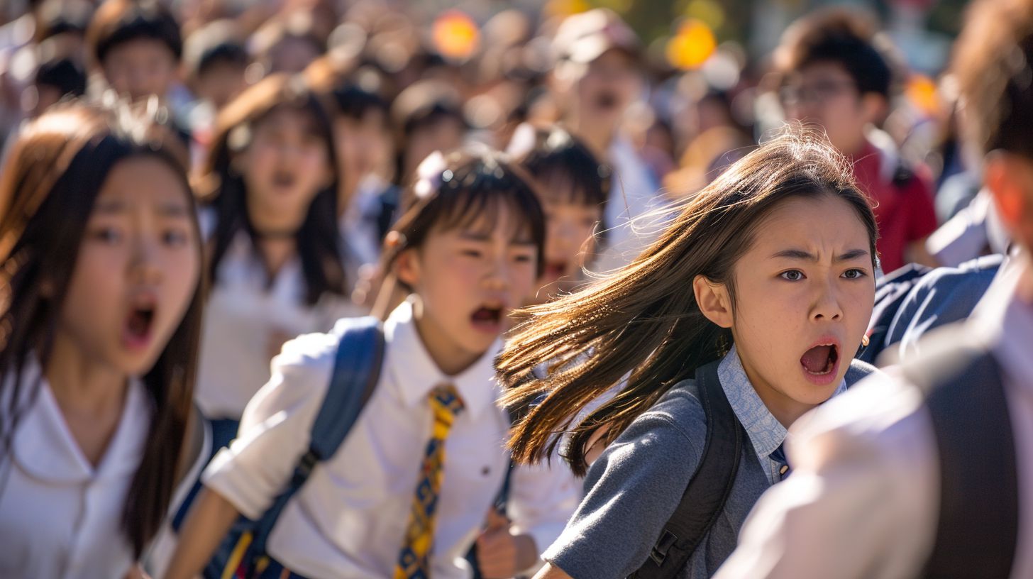 集団パニック 大阪府 吹田市 2024年07月21日 集団パニック女性 画像