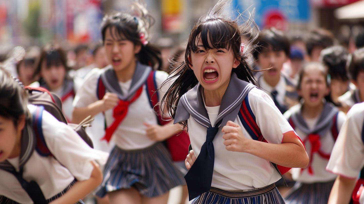 集団パニック　茨城県　水戸市　2024年08月07日　集団パニック女性　画像