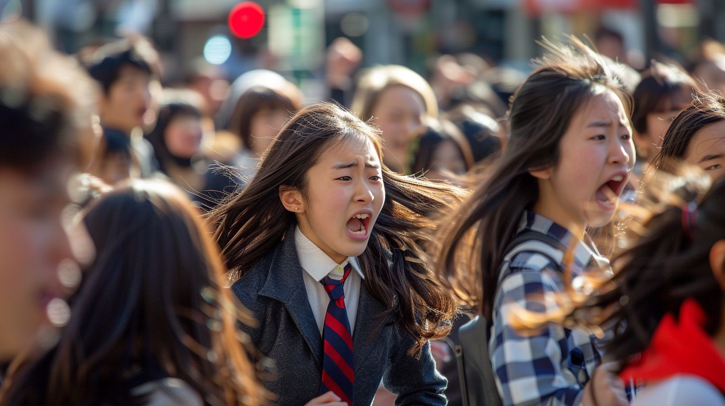 集団パニック　宮城県　石巻市　2024年10月27日　集団パニック女性　画像