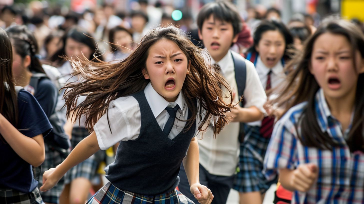 集団パニック 福岡県 北九州市 2024年11月09日 集団パニック女性 画像