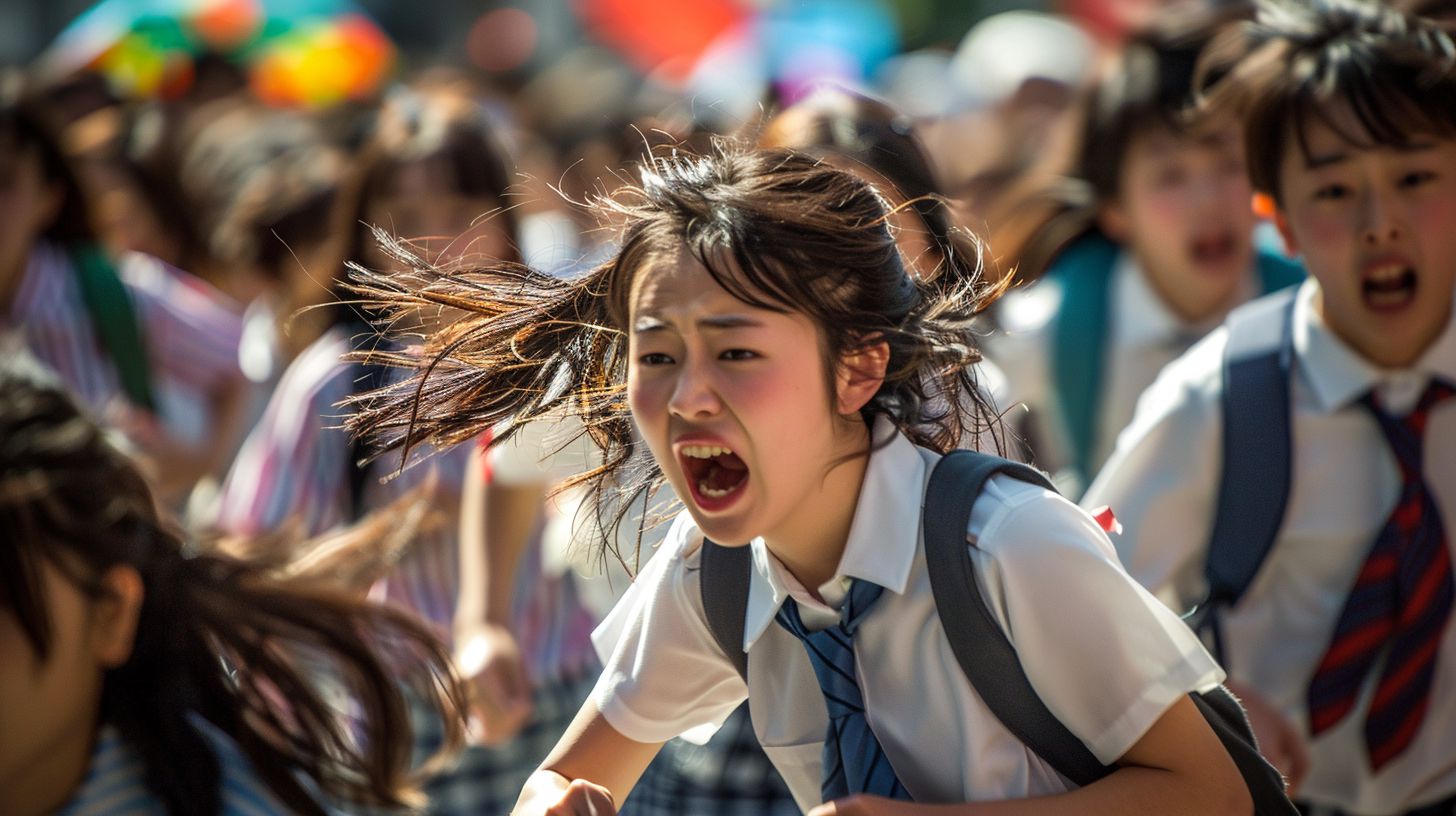 集団パニック　愛知県　長久手市　2024年11月15日　集団パニック女性　画像