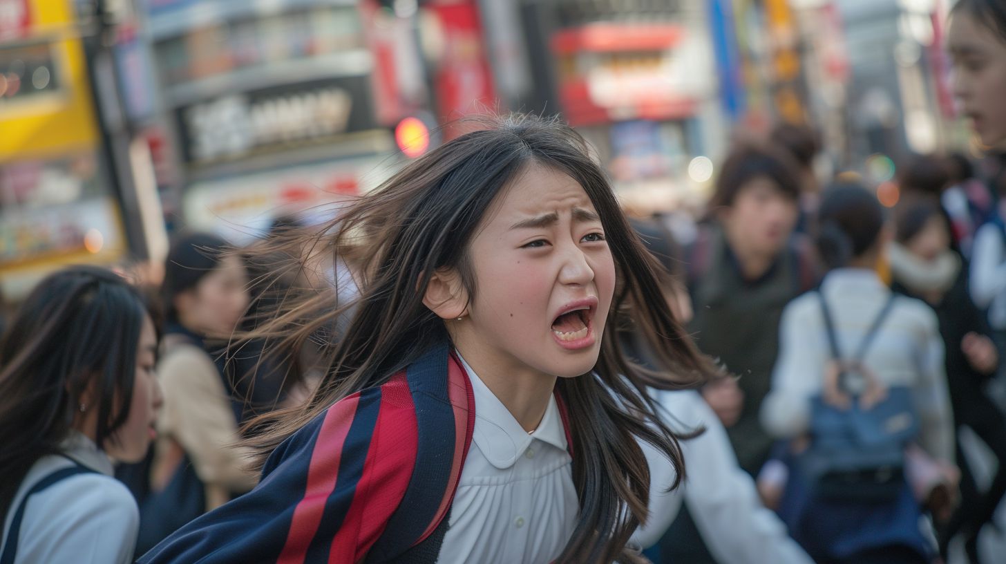 集団パニック 広島県 三原市 2024年11月27日 集団パニック女性 画像