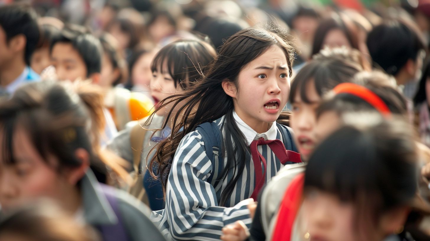 集団パニック 山口県 周南市 2024年12月14日 集団パニック女性 画像