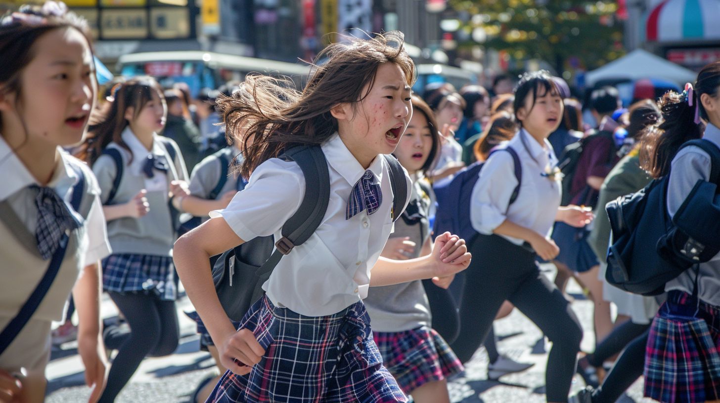 集団パニック　鹿児島県　鹿児島市　2024年12月15日　集団パニック女性　画像