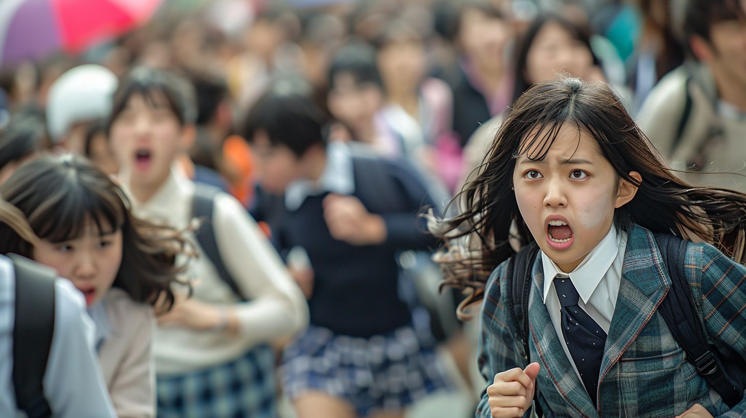 集団パニック　東京都　中野区　2025年01月19日　集団パニック女性　画像