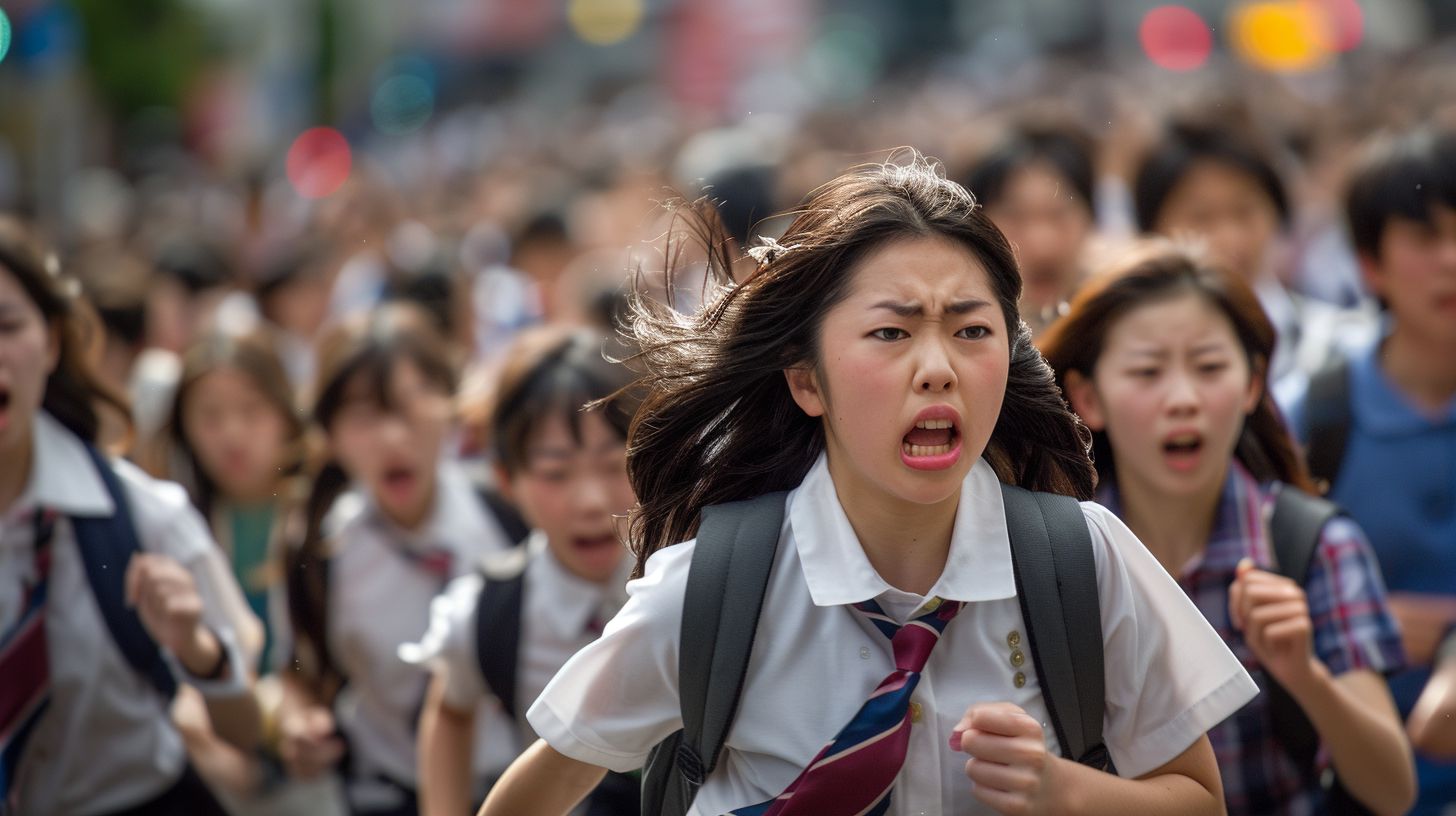 集団パニック　東京都　福生市　2025年01月27日　集団パニック女性　画像