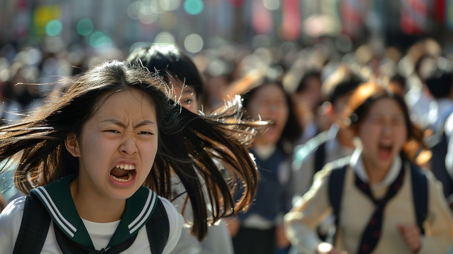 集団パニック　大阪府　四條畷市　2025年02月03日　集団パニック女性　画像