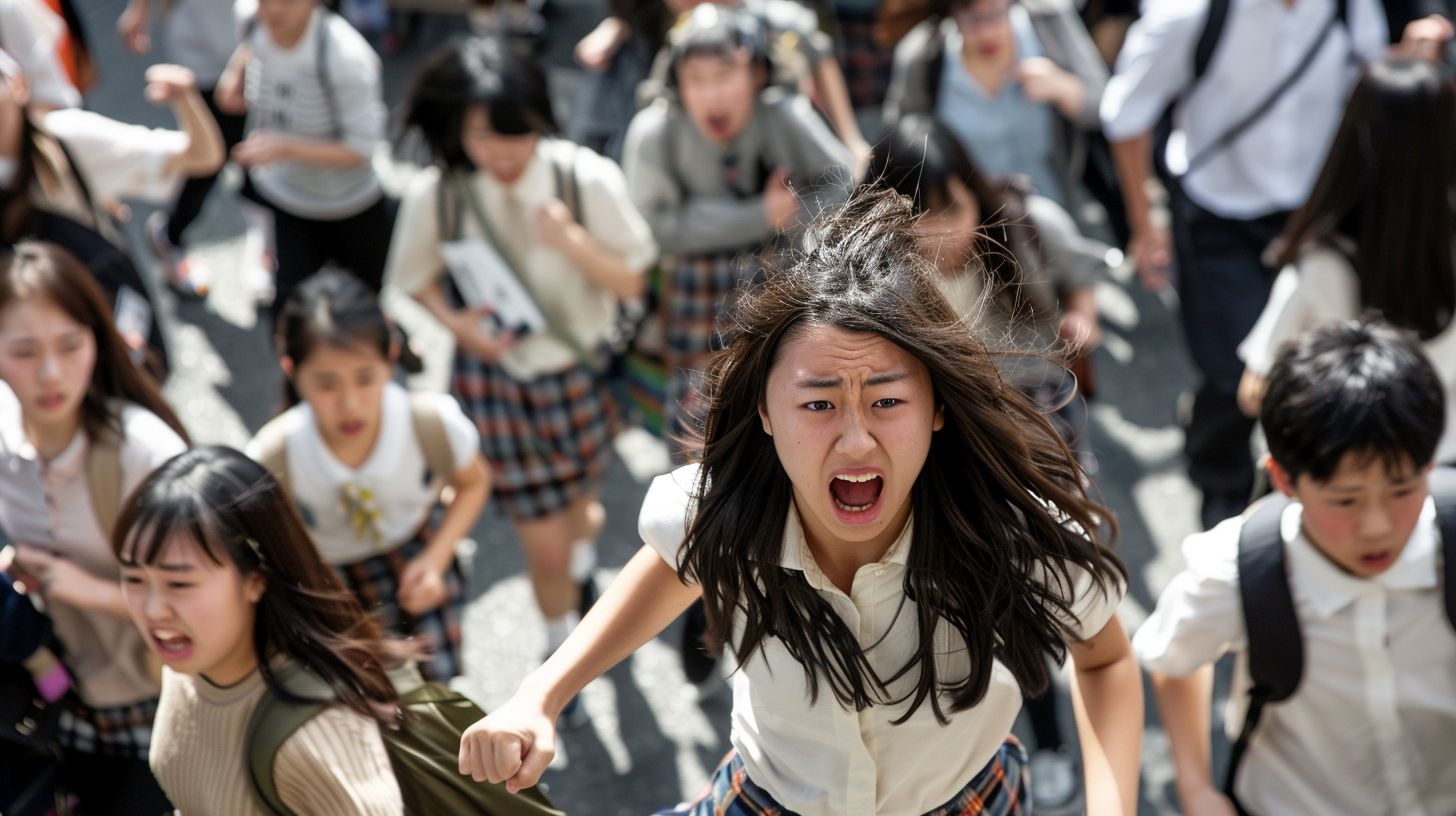 集団パニック　山形県　米沢市　2025年02月27日　集団パニック女性　画像