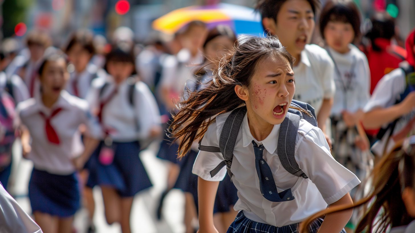 集団パニック　愛知県　西尾市　2025年08月19日　集団パニック女性　画像