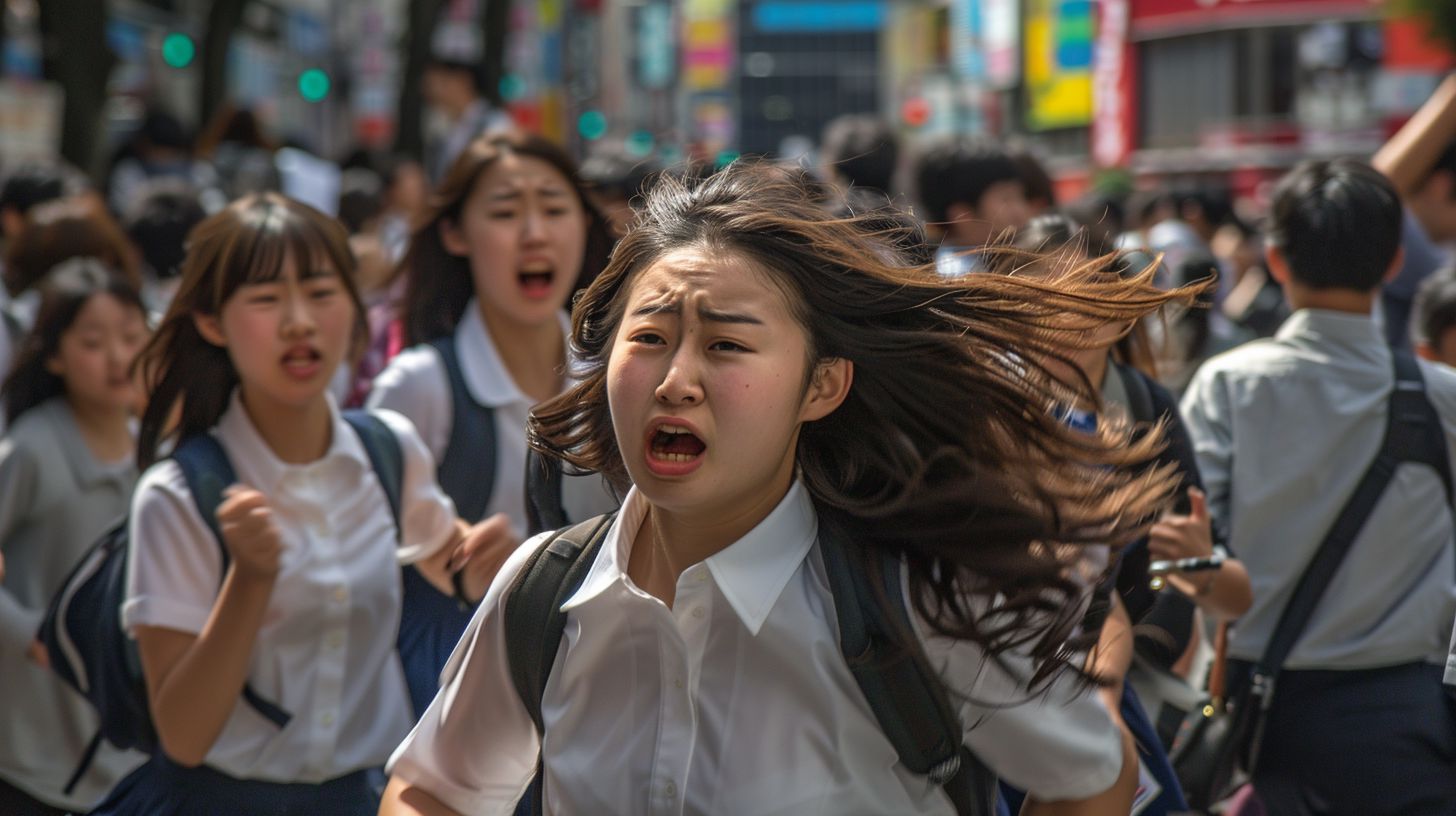 集団パニック　兵庫県　神戸市　2025年09月02日　集団パニック女性　画像