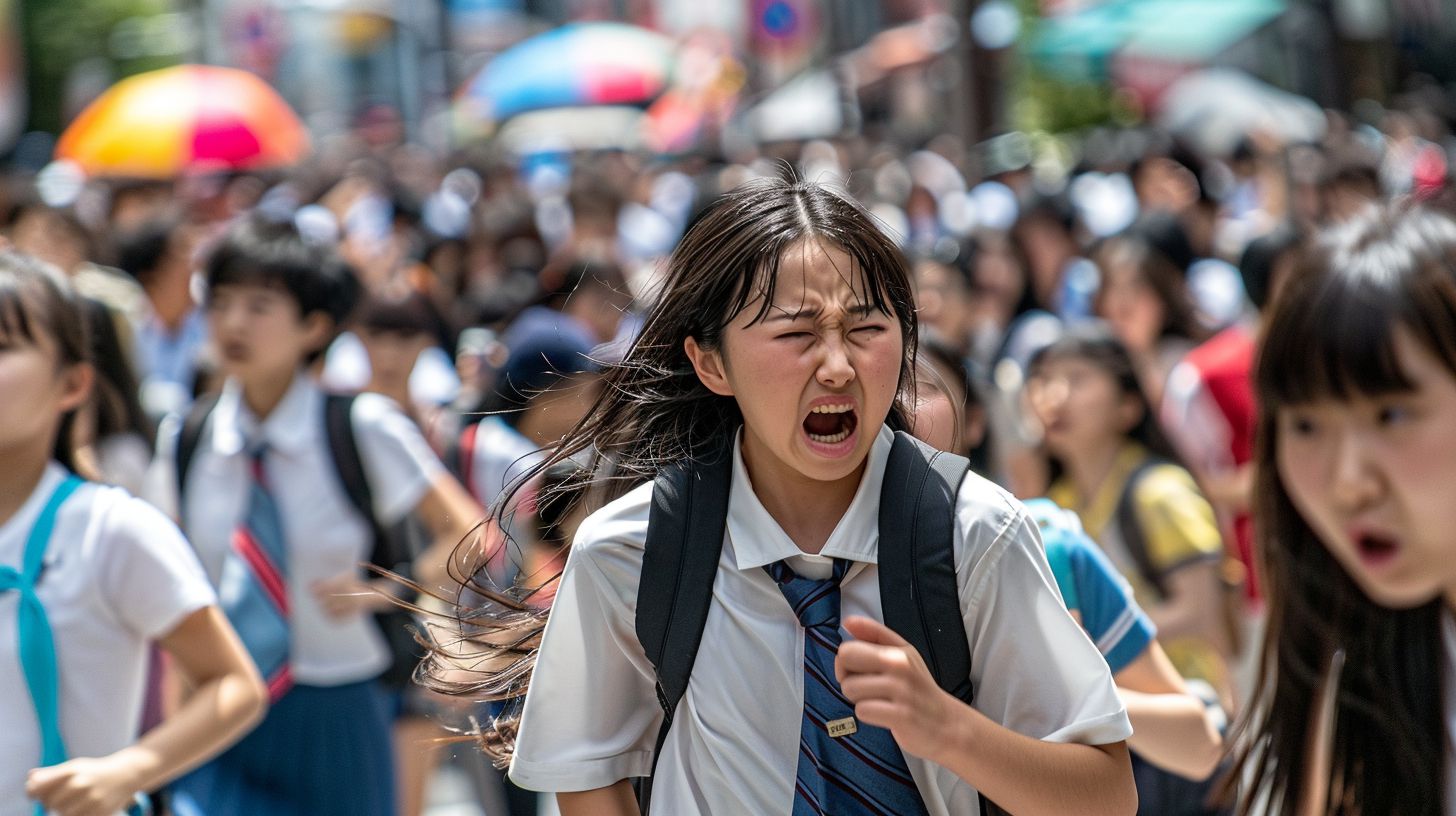 集団パニック 広島県 三原市 2025年09月27日 集団パニック女性 画像