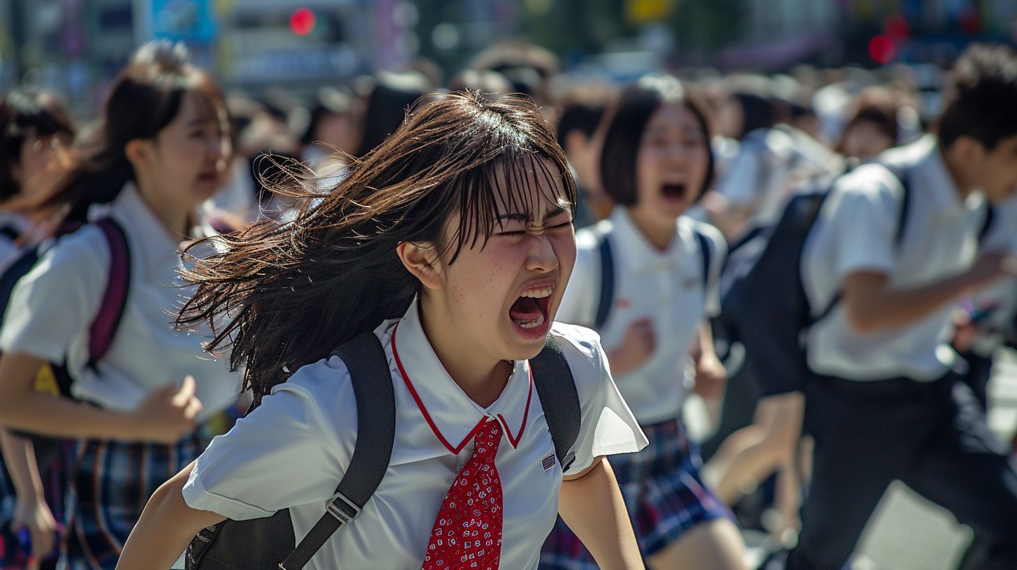集団パニック 福岡県 古賀市 2025年12月18日 集団パニック女性 画像