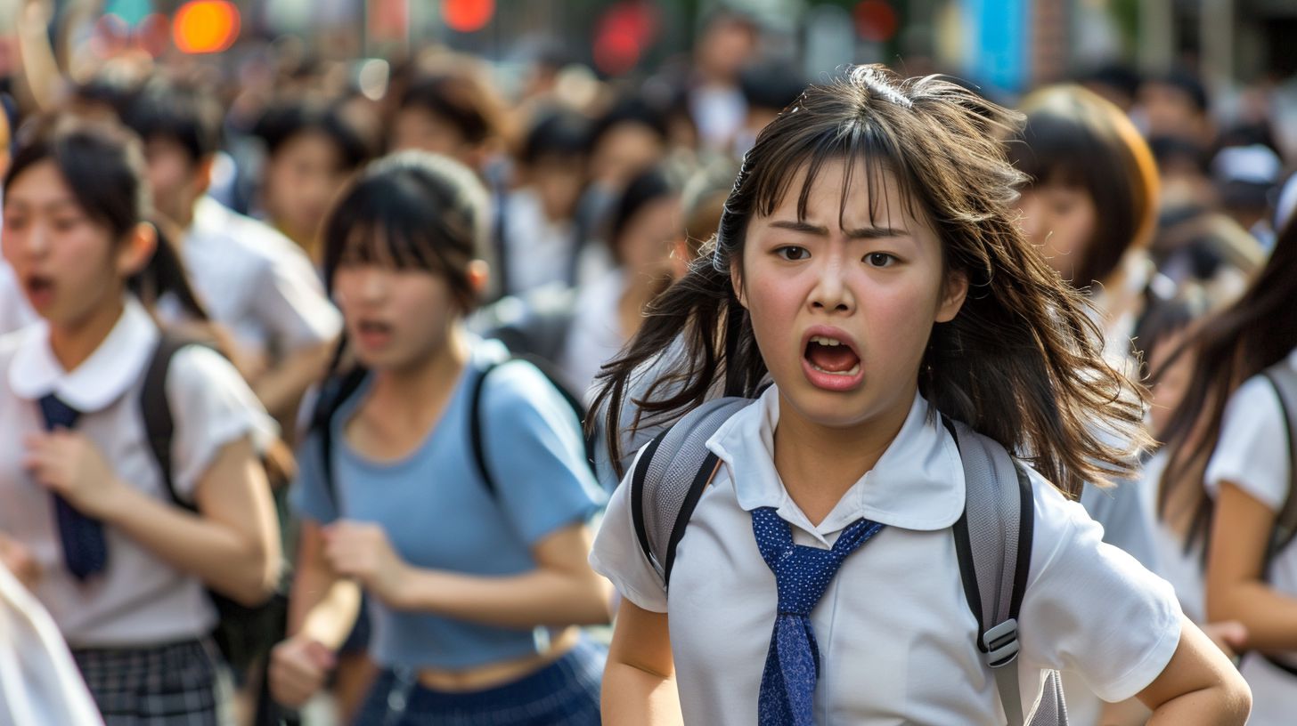 集団パニック　広島県　廿日市市　2026年04月19日　集団パニック女性　画像