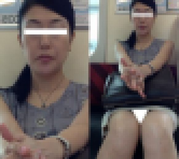 (電車対面）(顔出し)お上品…貞淑な感じの人妻OLさん…艶やかな人妻さんの無防備なお姿を観察しちゃいました!! サンプル画像