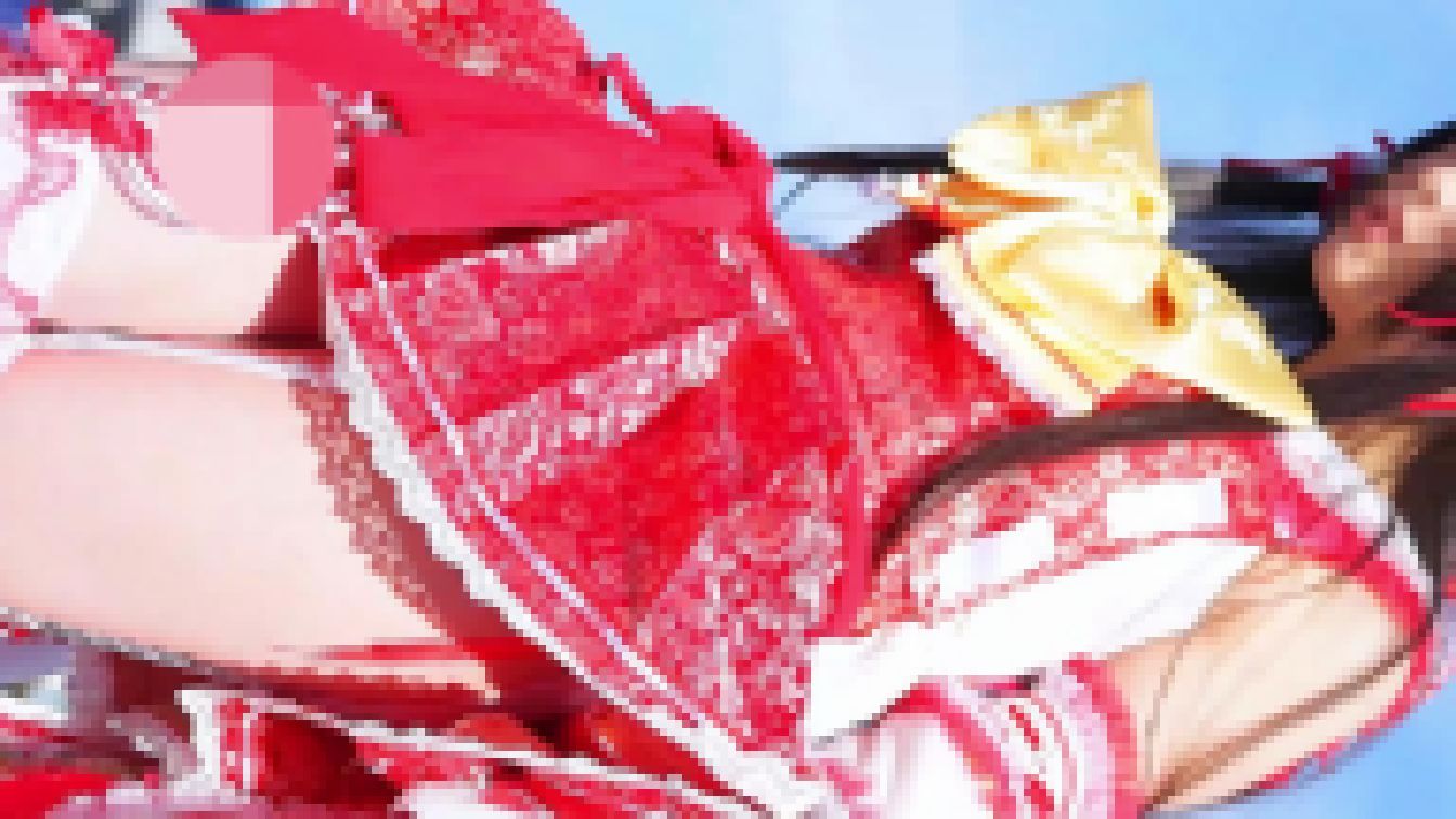 コミックマーケット コスプレ 超美形レイヤーさんのセクシー★巫女コスプレ まくりあげ 純白パンチラ コミケ 高画質版 サンプル画像