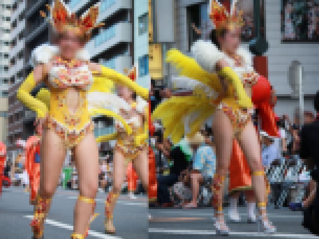 【写真】セクシーな黄金狐が翔舞！クールビューティーな女子大生サンバチーム　超盛り300枚！ サンプル画像