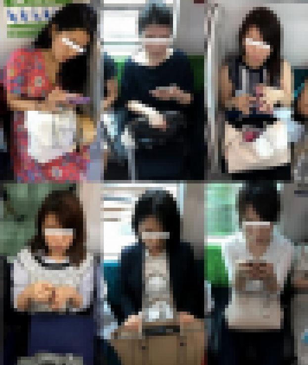 (電車対面）(顔出し)上から…タイプの違った6人の美人人妻OLさんを…観察してみました!! サンプル画像