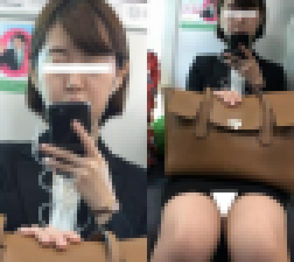 (電車対面）(顔出し)黒のベーシックなスーツをお召になった美人OLさん…きれいなパンストあんよ…無防備な▼ぞーんを観察してきまし サンプル画像