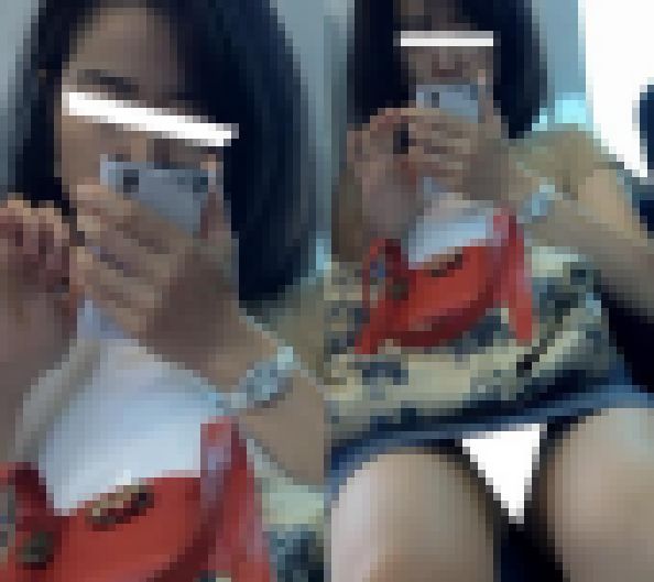 (電車対面）(顔出し)英文をすらすら読みこなす才女さん…でも…くぱぁ～っとひらいちゃったお股は淫らな感じでした… サンプル画像