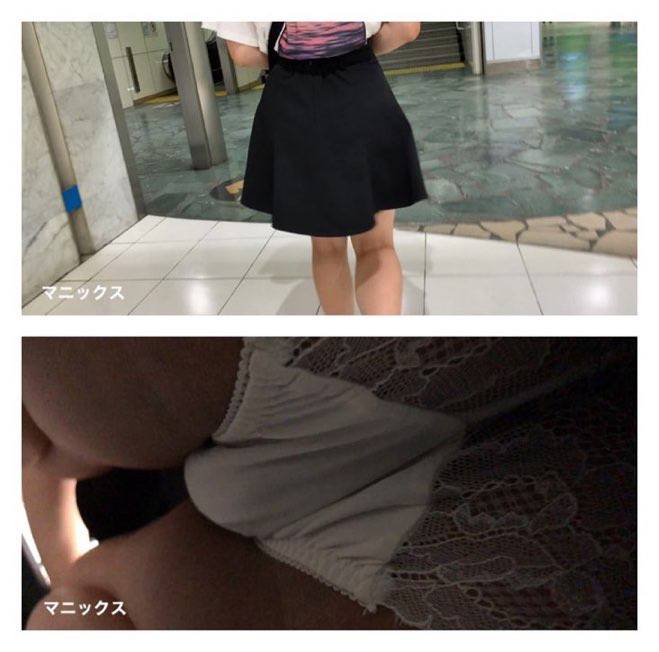 神回！美少女のスカートめくりにしゃがみパンチラ サンプル画像