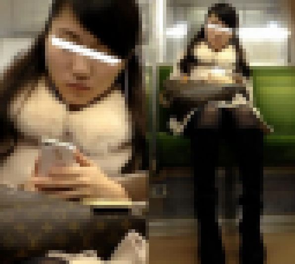 (電車対面）(顔出し)うとうと…うとうと…意識まどろむ美人OLさんの無防備なお姿を…対面から定点観察してみました!! サンプル画像