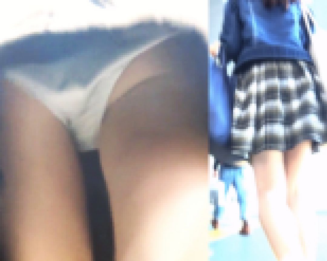 パンチラ盗撮 女子大生 白パンツに接近してモロ見え激撮 サンプル画像