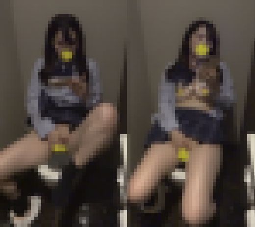デパートのトイレでこっそりオナニーしちゃうJK? サンプル画像