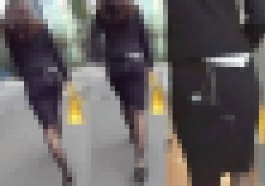 黒パンストの美人OLにぶっかけ悪戯 サンプル画像