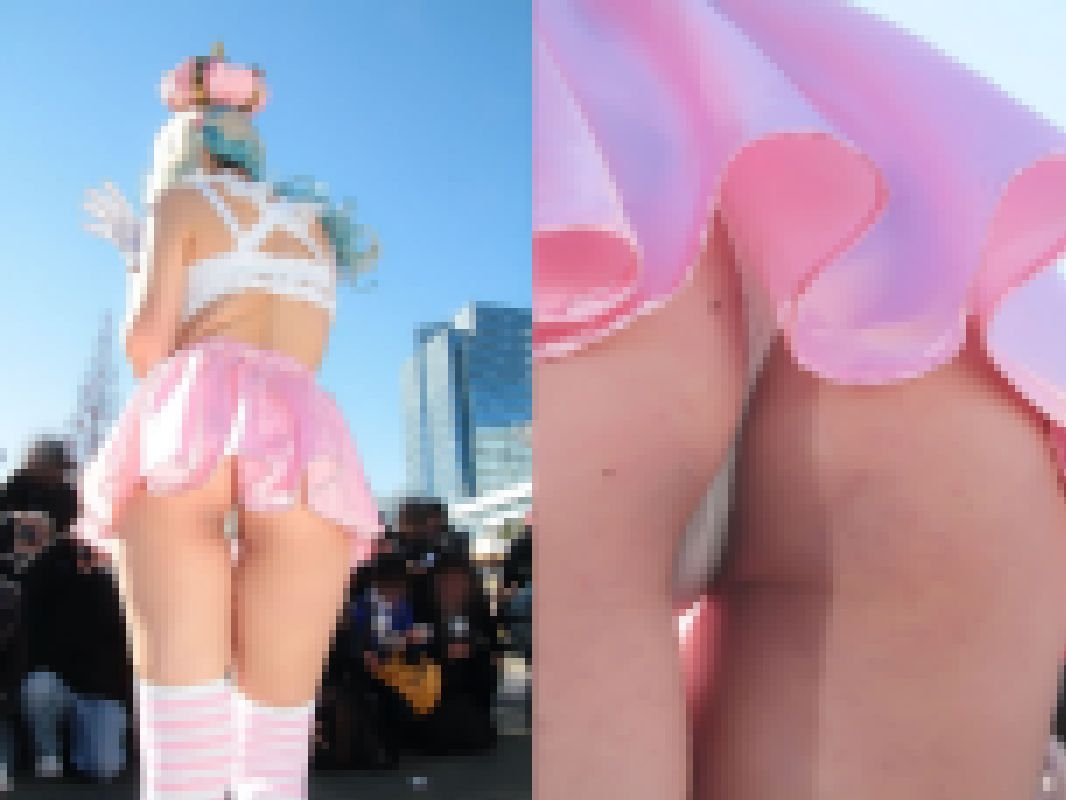 【写真】コ●ケでミニスカのムチムチ生尻Tバックレイヤーをローアン激写！　2.6GB超！神盛り500枚 画像