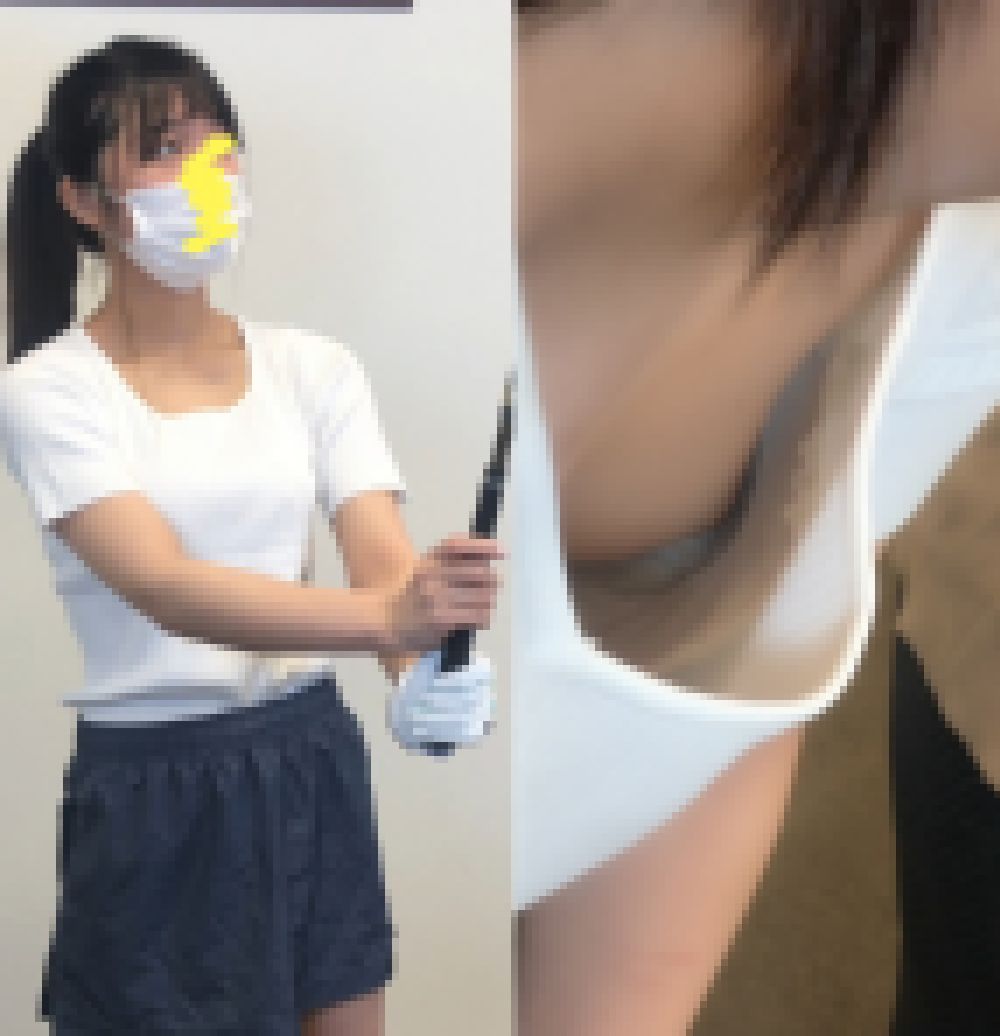 【ゴルフ】胸チラ・食い込みパンチラ②父親とゴルフが夢?18歳170cm高身長の初心者ＪＤ サンプル画像