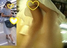 買い物中 お姉さんのパンチラ　16　(広角レンズ） サンプル画像