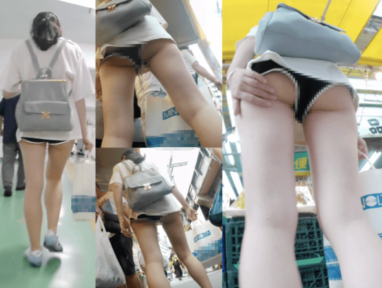 【ノーパン疑惑】激しくハミ尻する短パン美女画像