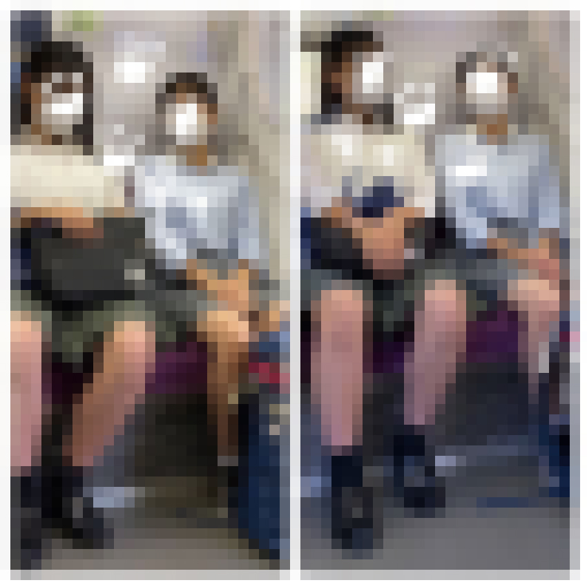 仲良しJK風制服美女の対面エロ過ぎるミニスカ生脚287 画像