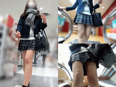 【制服女子☆スカートの中の秘密①】お可愛い純白パンチラ!!! サンプル画像