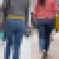 【通スピ＆スロー】二人のデニムお尻様！大きめと小さめ、どちらも魅力的！ サンプル画像
