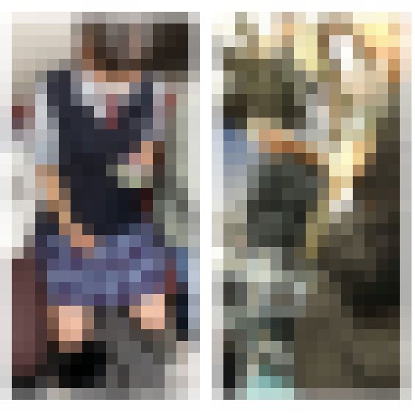 ２名のJK風制服美女の接近エロ過ぎる生脚美脚377画像
