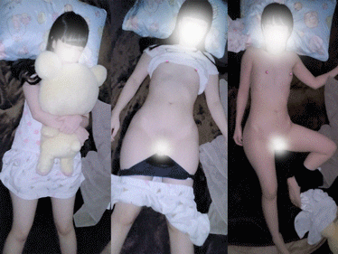 未満娘の就寝中に裸観察。未発達の体をじっくり堪能/鬼畜親父23 サンプル画像