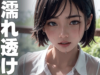 びしょ濡れ制服美人 - 服が透け透け?学校のプールではめをはずしすぎてしまった美女たちのスライドショー サンプル画像