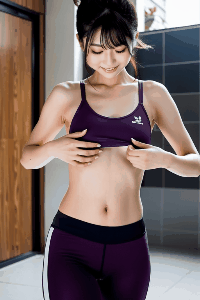 ?動画?汗と滴る色香　スポブラ美女の卑猥なトップレスボディ サンプル画像